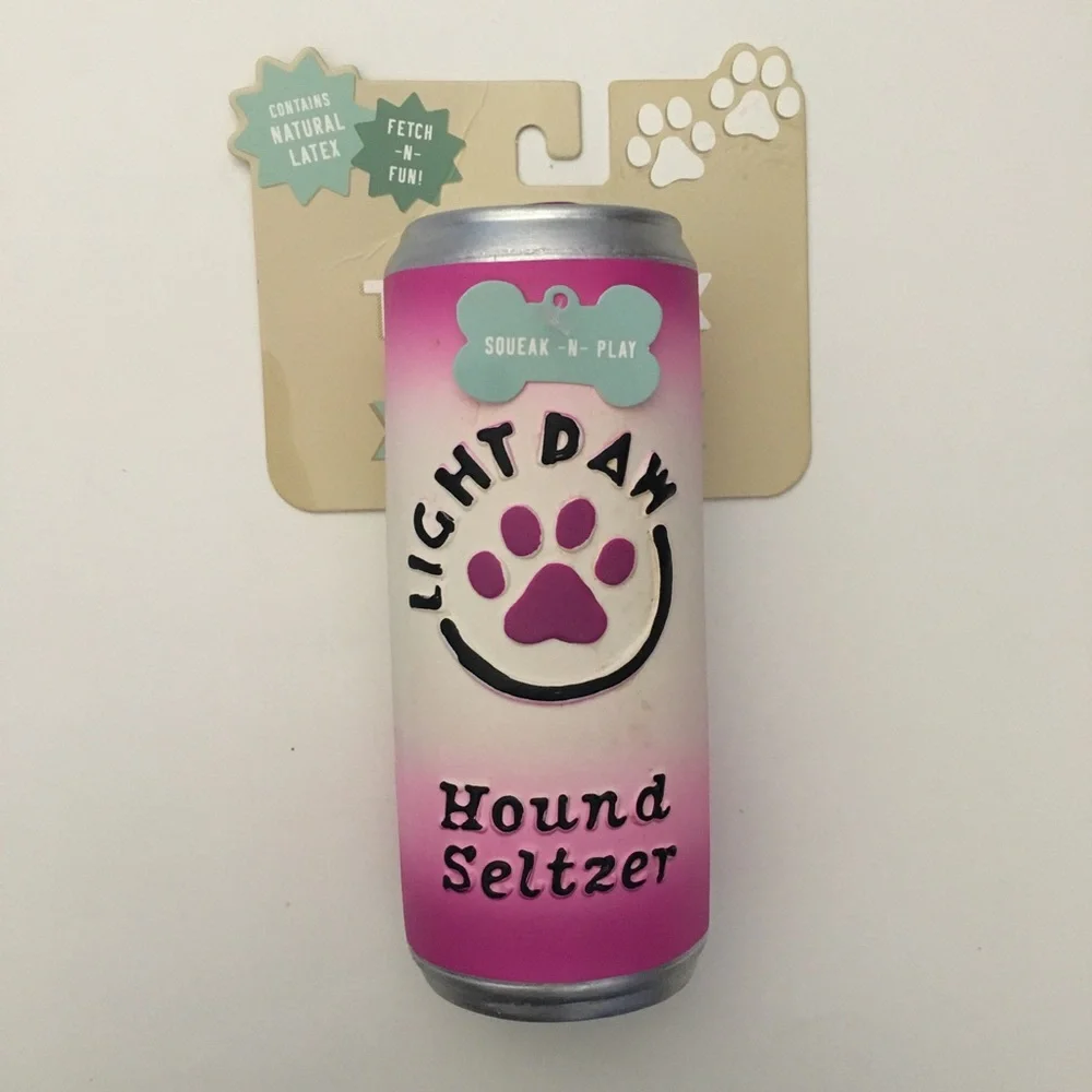 Dog Toy Light Paw Hound Seltzer Squeak-N-Play Latex Can NEW | Fringe